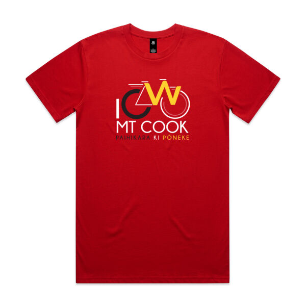 I Cycle Mt Cook - Mens Staple T shirt Thumbnail