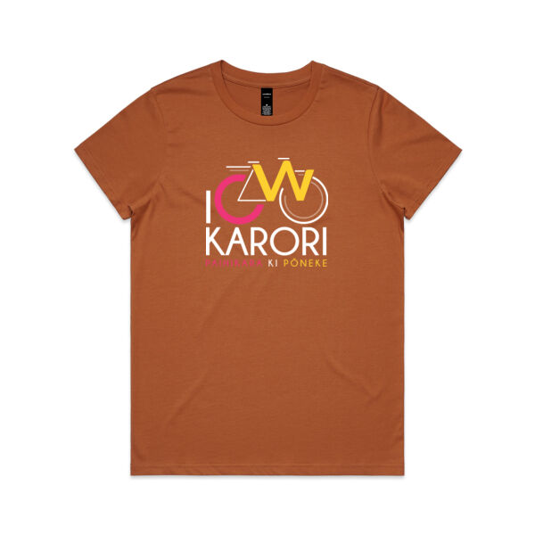 I Cycle Karori - Womens Maple Tee Thumbnail
