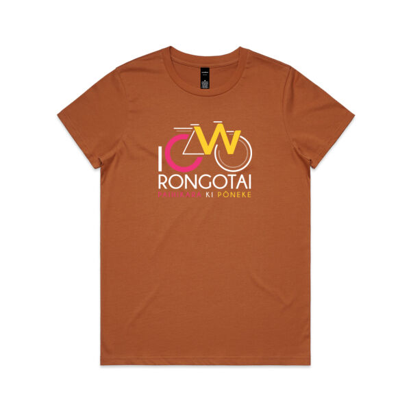 I Cycle Rongotai - Womens Maple Tee Thumbnail